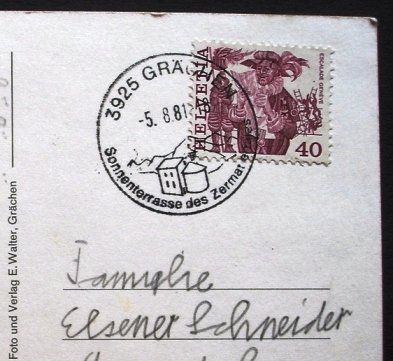 Cartoline postali: GRÄCHEN Gondelbahn – Usato da Jona venduto da philajona 1