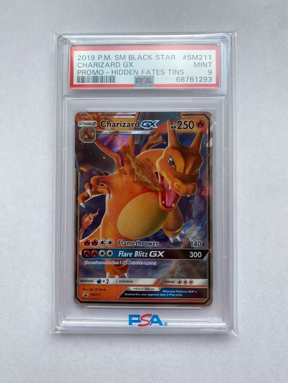 Pokémon 2019 PSA 9 Charizard GX Hidden Fates Tin Promo SM211 | Kaufen ...