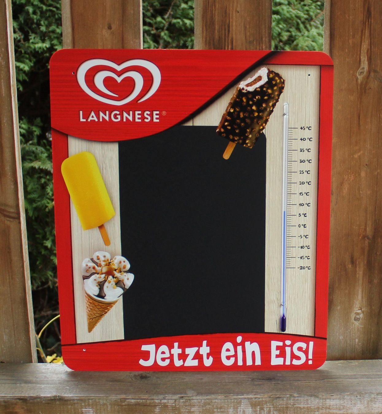 Insegne: Reklame Tafel Langnese Jetzt ein Eis mit Thermometer – Usato da Zürich venduto da Auctionata