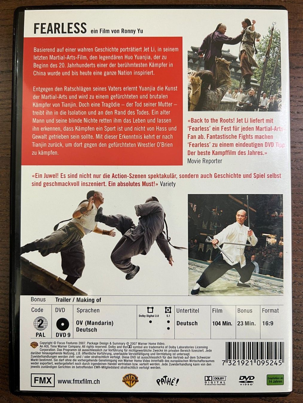 Tous les DVDs: Fearless – D'occasion à Zürich par FilmFreunde 1