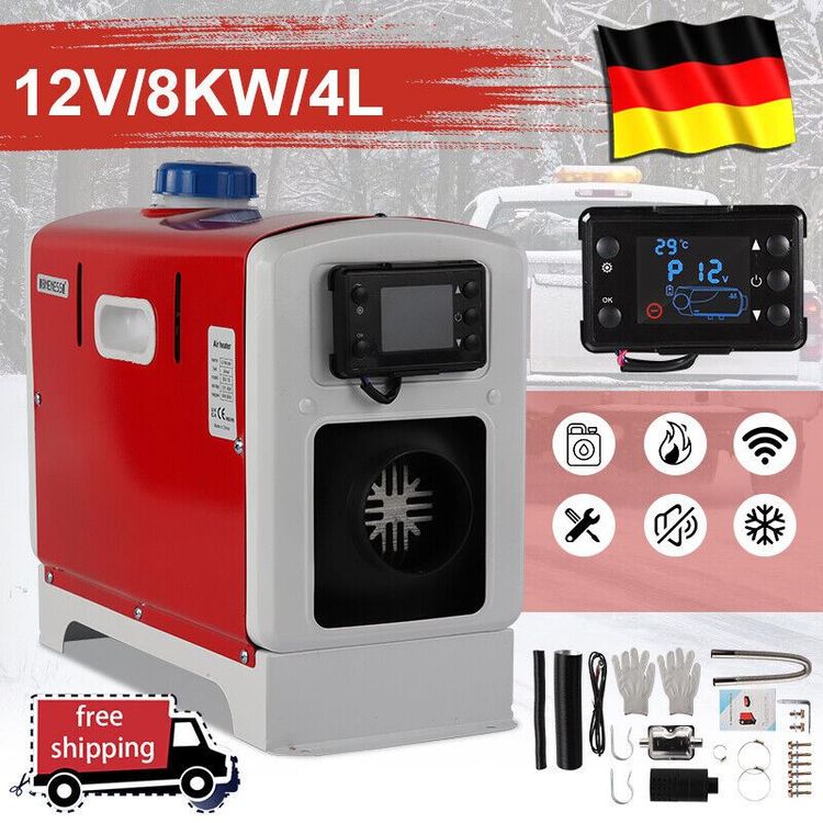 ISINEVER 8kW Diesel Luftheizung,12V & 24V & 220V Standheizung Diesel All In One Mit 230V Haushaltsspannungswandler & Bluetooth APP, Tragbare Dieselheizung Für Auto RV LKW Wohnmobil