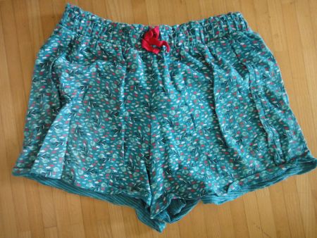 Okaidi Shorts, türkis mit Blumenmuster, Grösse 14 Jahre