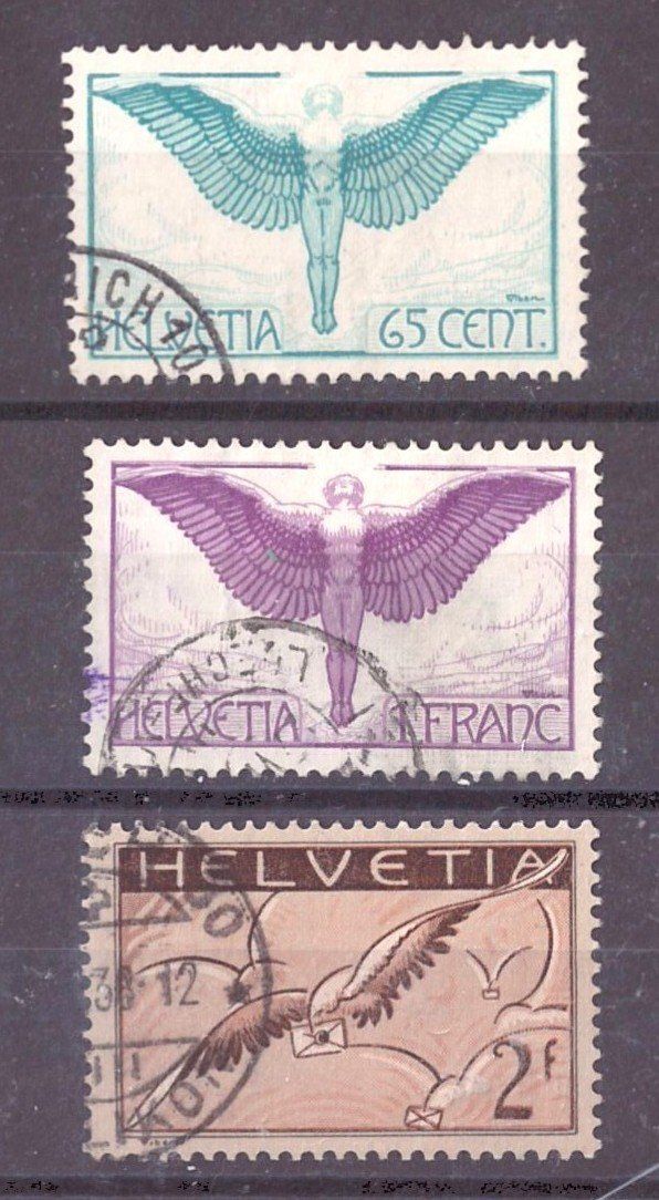 Tutti i francobolli: # 84 --- FLUGPOST GERIFFELTES  PAPIER – Usato da Dübendorf venduto da Piero2
