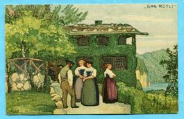 Bundesfeierkarte Nr. 6 - Rütli gestempelt Chur 1.VIII.13