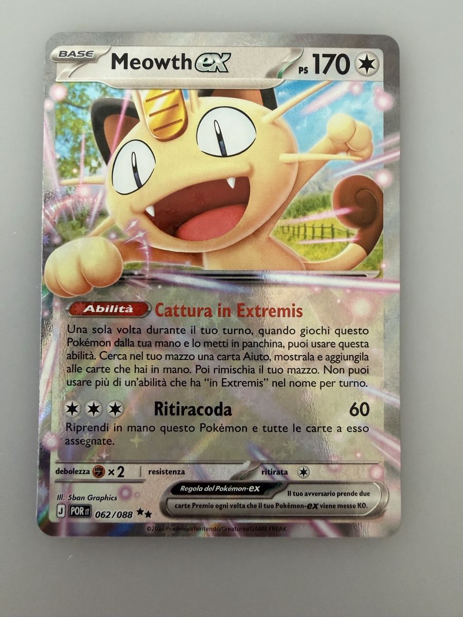 Pokémon Carte collezionabili: Meowth ex (POR062) – Nuovo (secondo la descrizione) da Vevey venduto da Matx