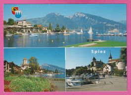 Spiez Thunersee 3-Bild Karte mit Schiffen