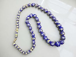 Vintage blaue Halskette mit venezianischen Glaspaste