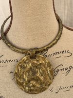 Superbe collier tour de cou DOLCE VITA vintage métal doré