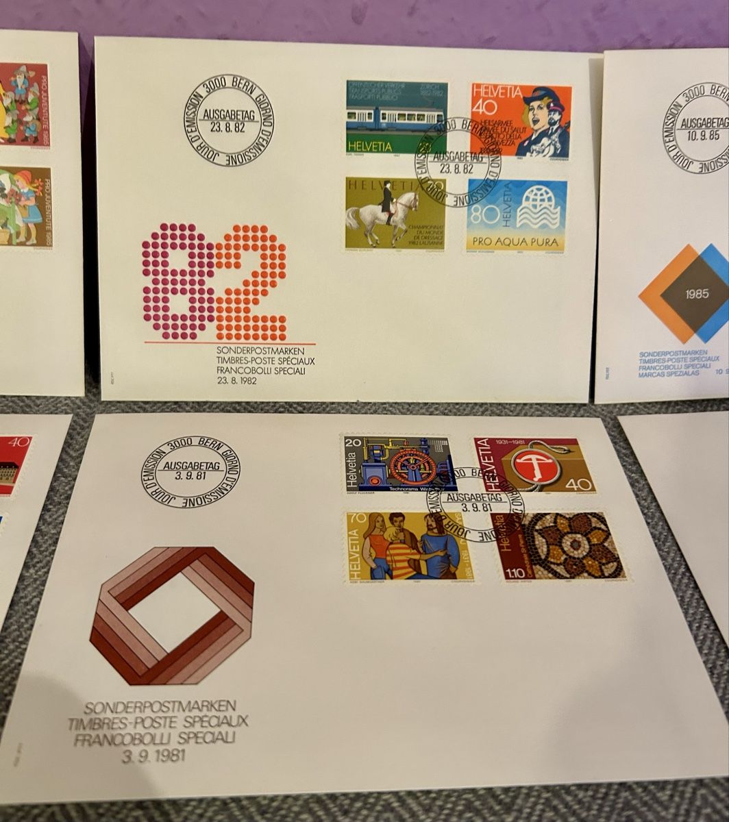 Tutti i francobolli: lot de six FDC des années 80 – Usato da Petit-Lancy venduto da Pierre_le_voyageur 2