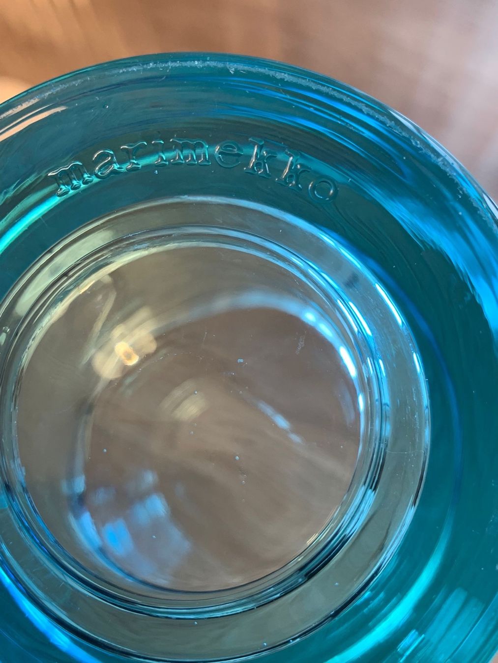Iittala Kerzenständer: Marimekko Iittala Kerzenglas hellblau gross ein Stück – Gebraucht aus Nussbaumen AG von brigitebardot 1