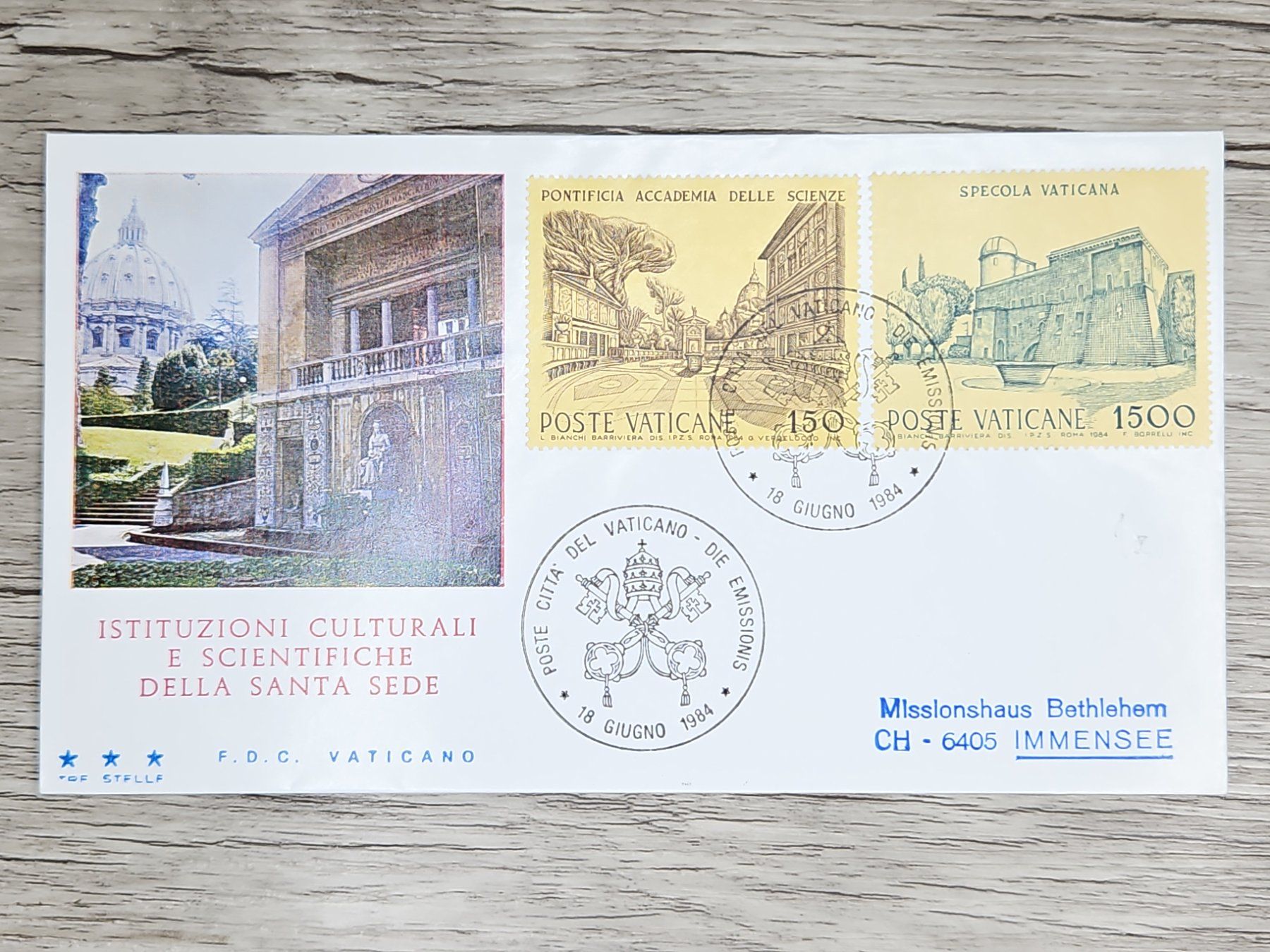 Tutti i francobolli: CL05 Enveloppe + Timbre Poste Vaticane 1984 – Usato da Cousset venduto da Patrick_Collections