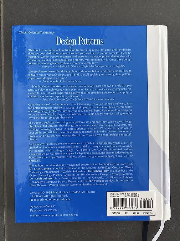 Bücher: Design Patterns GoF Gamma Helm Johnson, Hardcover – Gebraucht aus Buchs AG von herzo1 1