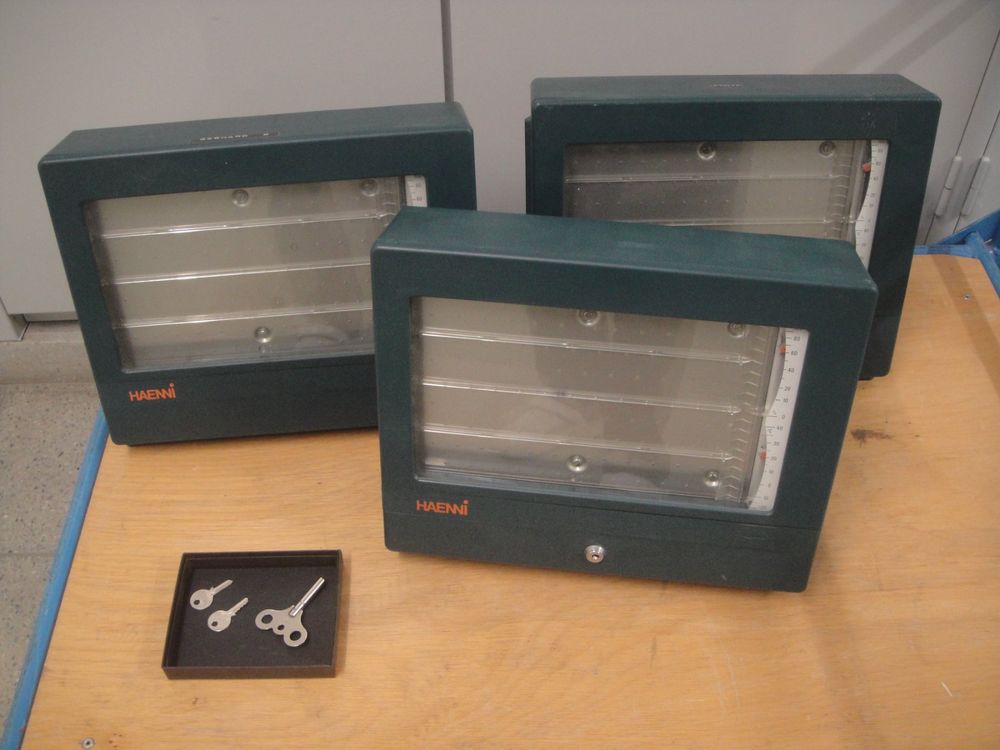 3 Thermo-Hygrograph Haenni, Typ KRK 501, Papier + Schlüssel (Gebraucht ...