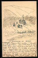 Handgemalt: Zwingenberg am Neckar, Ortsa
