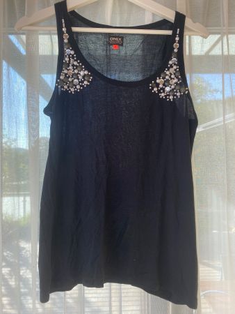 Party Top mit Perlen Gr. 36 Damen