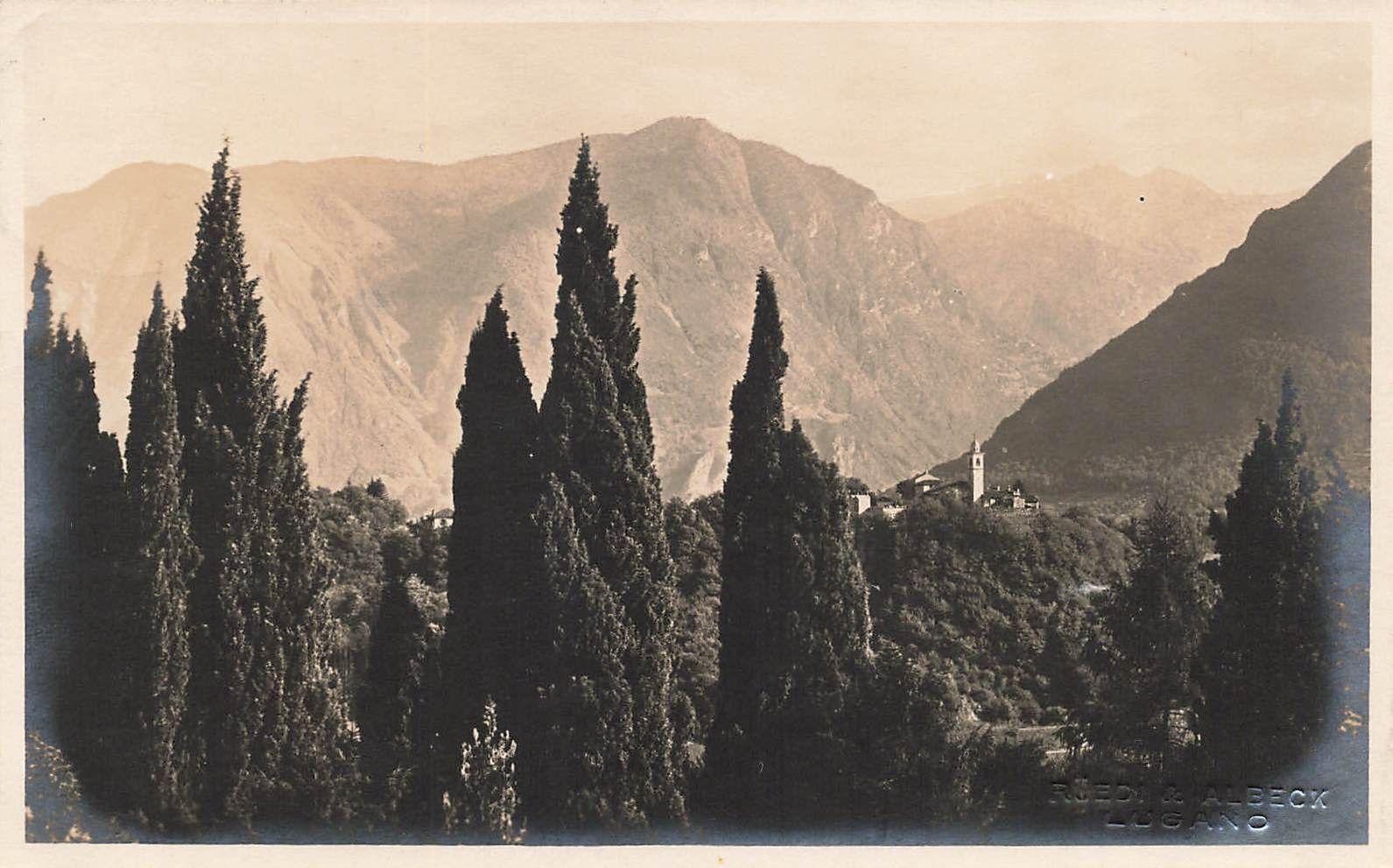 Cartoline postali: Timbro a secco Ruedi albeck Lugano Cassarate – Usato da Biasca venduto da Blenio71