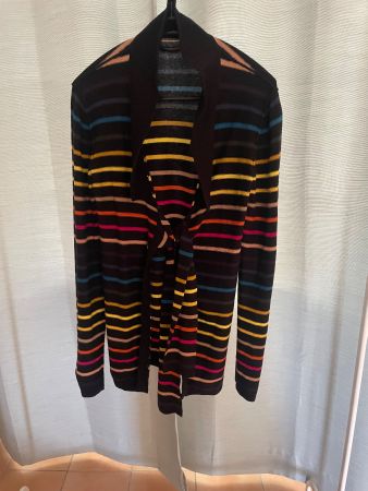 Sonia Rykiel Strickjacke Cardigan Streifen schwarz bunt S