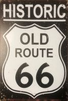Blechschild Metallschild Route 66 U.S.A. Motorrad Harley