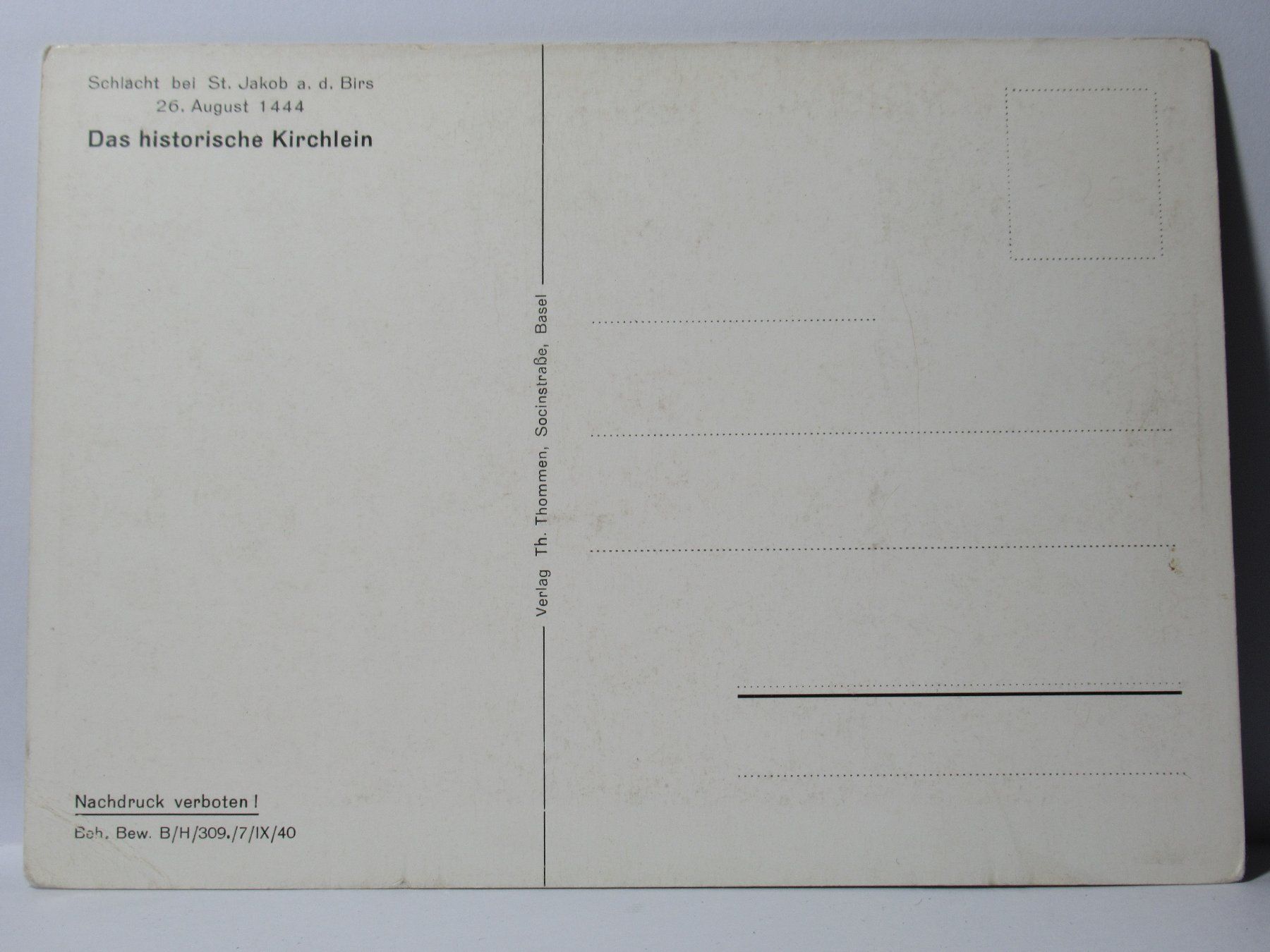 Ansichtskarten: Birs , Das historische Kirchlein – Neu (gemäss Beschreibung) aus Grenchen von Bluemchen1900 1