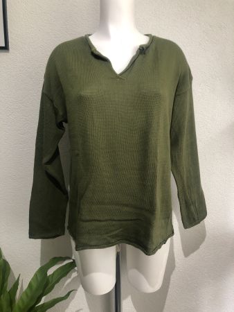 💚 Rugapiana Pullover oliv Gr M made in Italy 100% Baumwolle