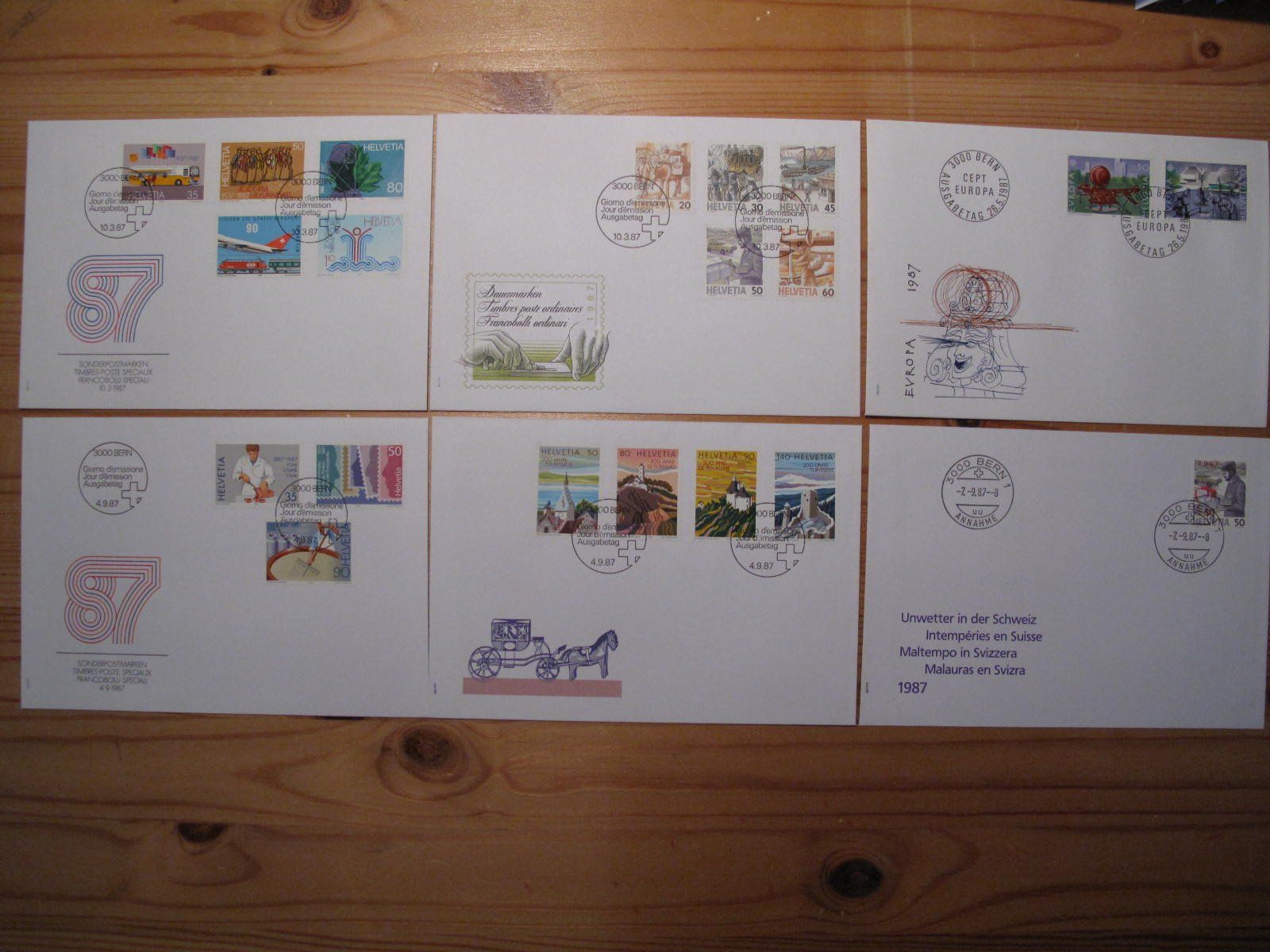 Tutti i francobolli: Schweiz FDC 1987 – Usato da Wil SG venduto da fva01