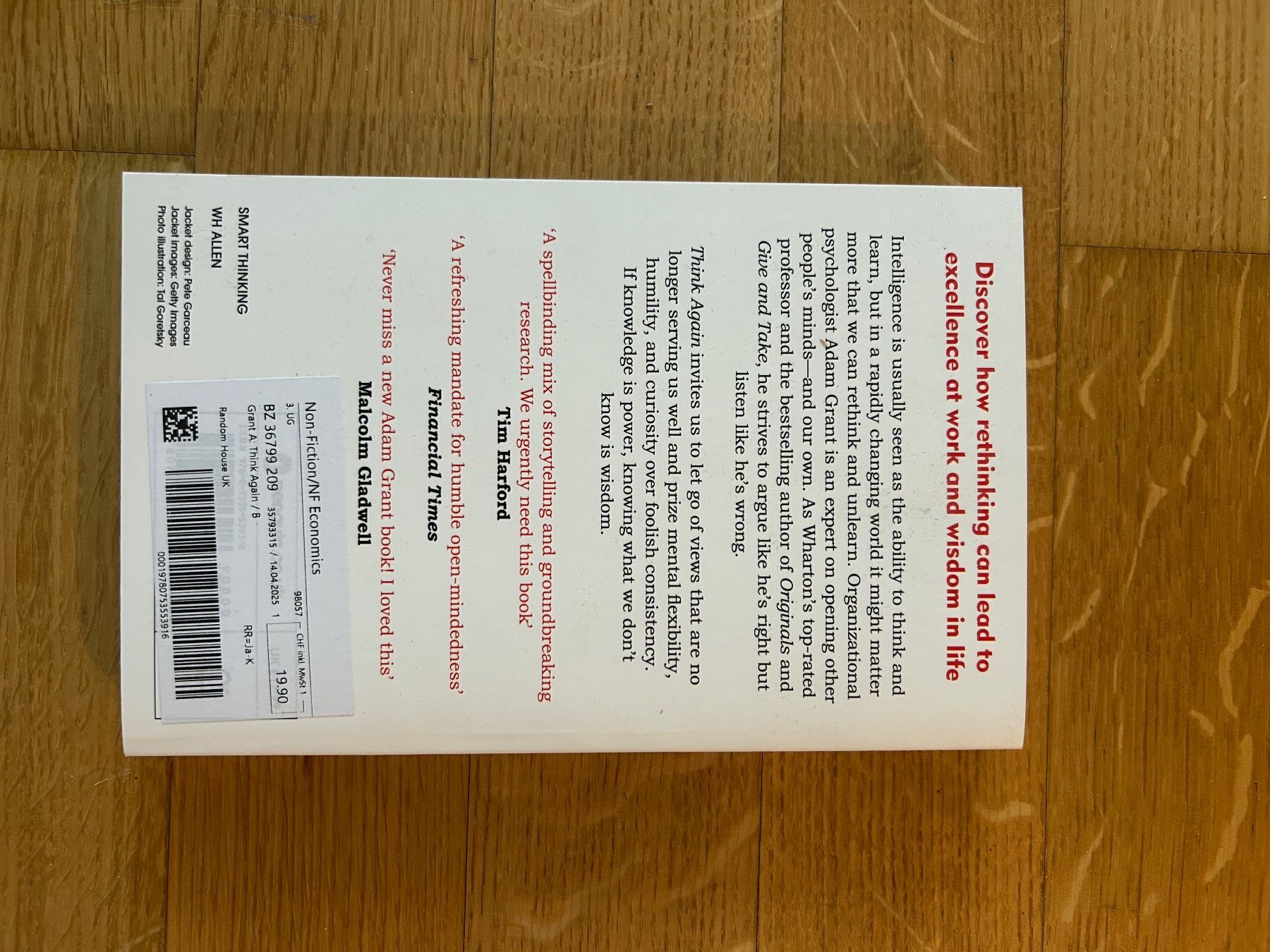 Libri: "Think Again" von Adam Grant – Nuovo (secondo la descrizione) da Effretikon venduto da zha_qd2l 1