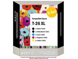 T-26XL, T-2621, T-2631-34, komp. Drucker-Patronen Epson (5x)