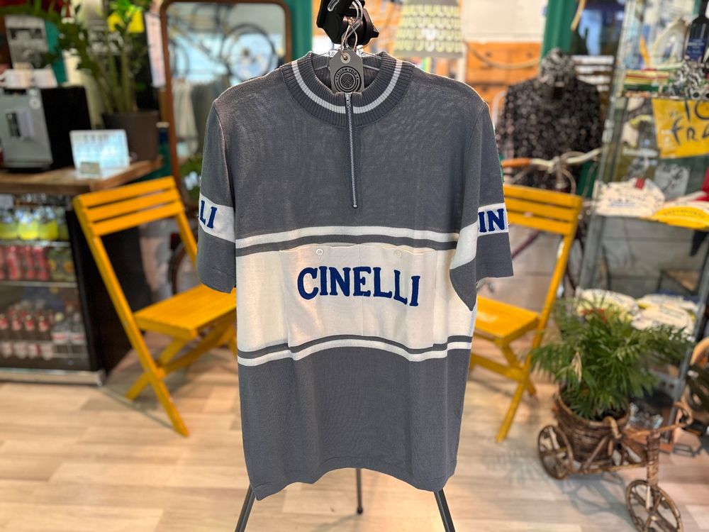 Maillot Cycliste Vintage Cinelli Tommaso Ss 1/4 Zip Rose Bleu Taille 4