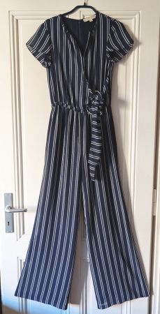 MICHAEL KORS : Long jumpsuit rayé fluide & ultra-léger 34-36