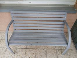 Sitzbank, 2-Plätzer, Metall, Holz