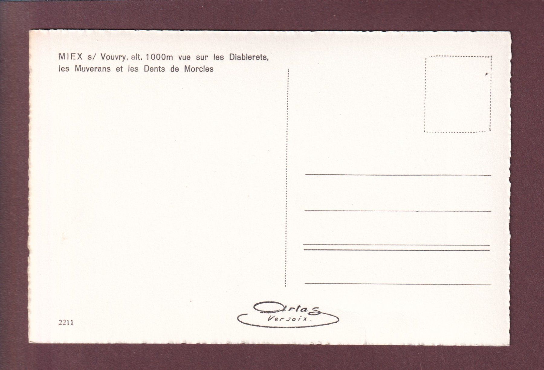 Cartoline postali: MIEX sur Vouvry - Chapelle – Usato da Pully venduto da nicecards 1
