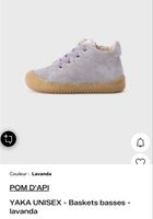 Chaussures Pom d'Api Yaka, t.22, daim, couleur lavande, neuf