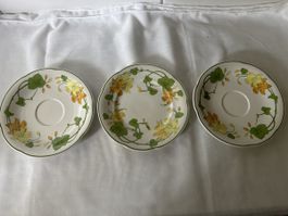 3x Villeroy & Boch Unterteller Geranium Vitro-Porzellan