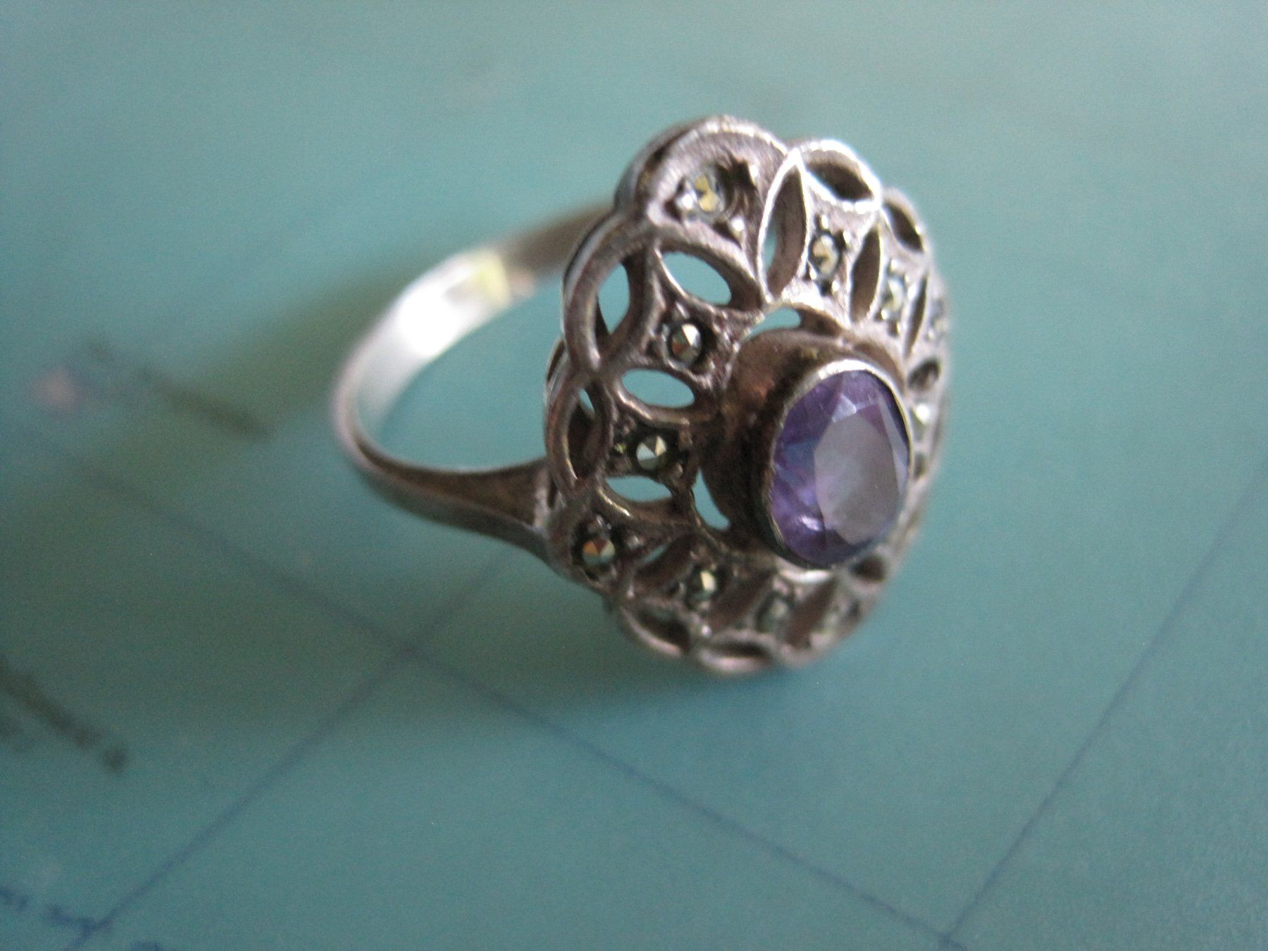 Ringe: Amethistring - Silber – Gebraucht aus Bischofszell von Joachim-115 1