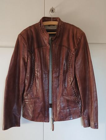 Lederjacke sevensigns Echtleder Lammnappa Gr.44 Cognac