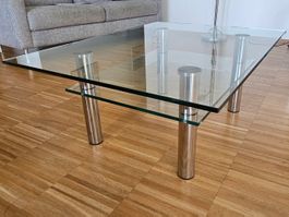 Glastisch eckig, Couchtisch