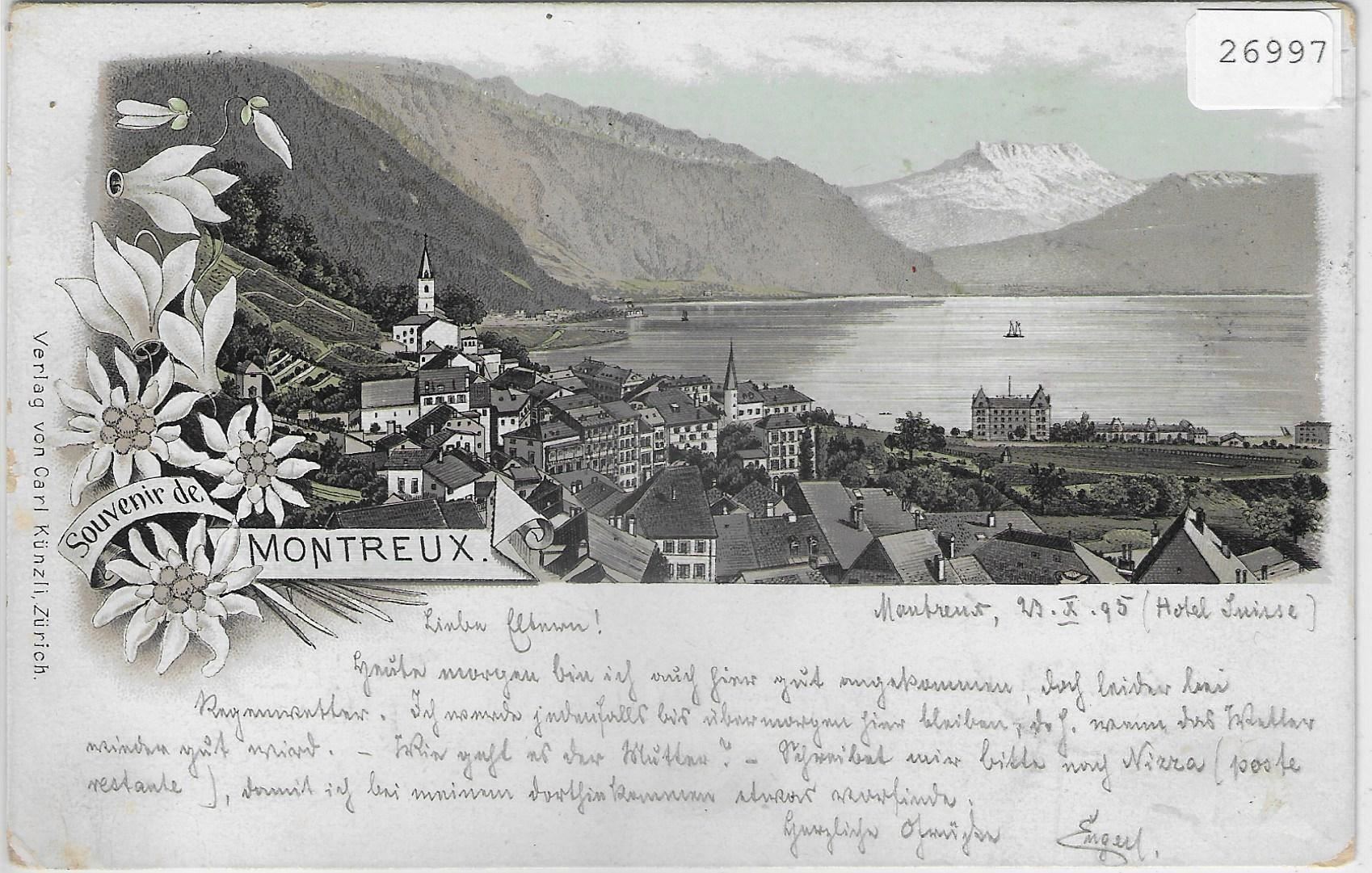 Grafiken & Lithographien: Souvenir de Montreux - Litho 1895!!! – Gebraucht aus Ettingen von Kartenplanet