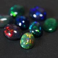 Natural Ethiopian Black Oval Cabochon Opal #B12