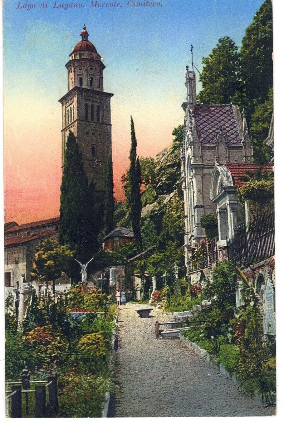 Ansichtskarten: 1930 Lago di Lugano, Morcote, Cimitero – Gebraucht aus Kreuzlingen von Koi4