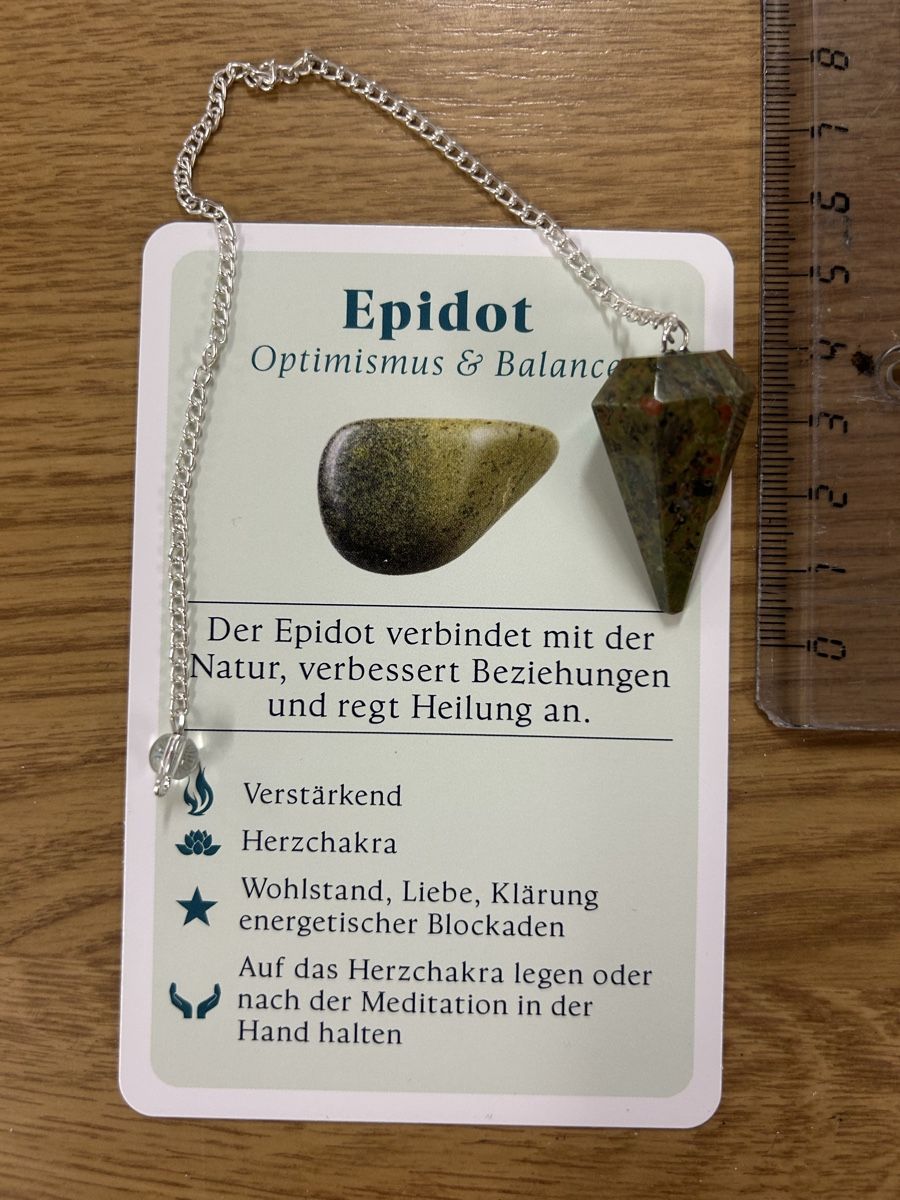 Mineralien & Heilsteine: Pendel Epidot – Neu (gemäss Beschreibung) aus Eschenbach SG von bushika