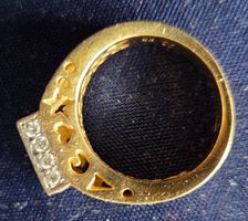 Unisex-Ring 750 Gelbgold, 32 Vollschliff-Brillianten