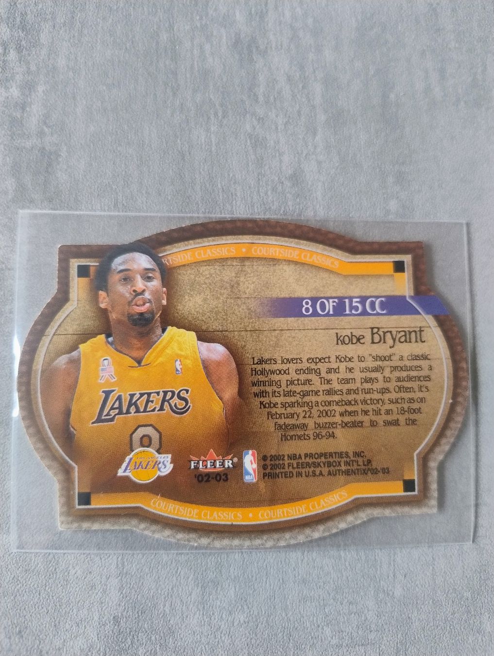 Nba Cartes à collectionner: NBA 2002 FLEER AUTHENTIX COURTSIDE CLASSICS 8 KOBE BRYANT – Neuf (Voir description) à Martigny par jul_7s5x