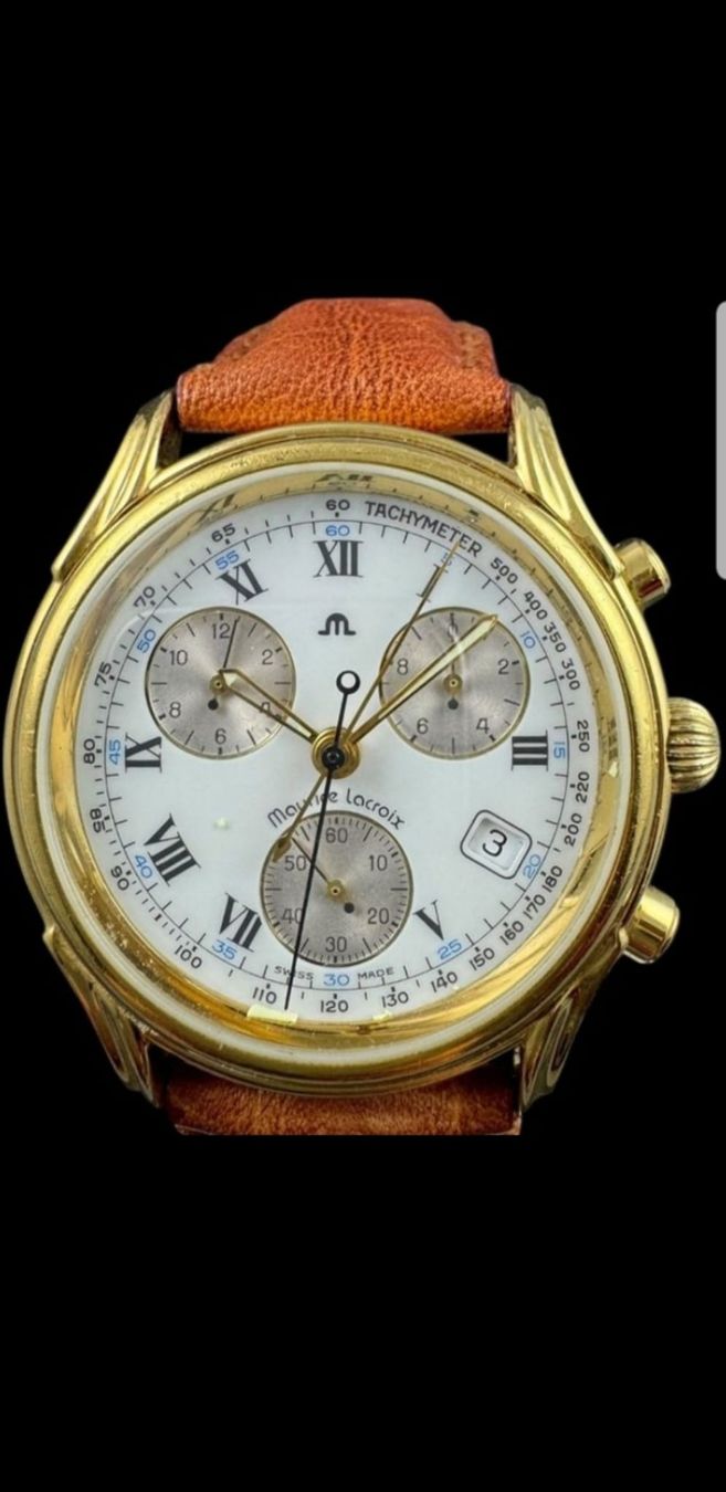 Maurice Lacroix Uhren: Maurice Lacroix Chronograph 04663 mit Lederband – Gebraucht aus Staufen von jasminm01
