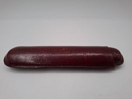 🖋️ Ancien Étui à Cigare en Cuir Rigide Bordeaux