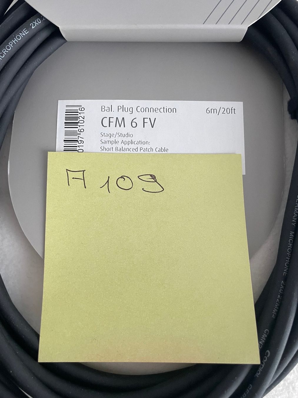 Kabel: CORDIAL CFM 6 FV - Studiokabel, 6m, Jack sym.-XLRf      A109 – Neu und originalverpackt aus Schötz von amore14 1