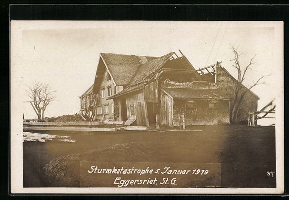 Ansichtskarten: Eggersriet, Sturmkatastrophe Januar 1919 – Gebraucht aus Berlin von bartko-reher
