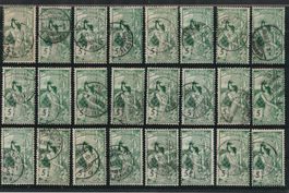 gutes Lot mit 77C  UPU 1900, gestempelt