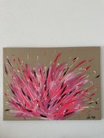 Pink Explosion – abstraktes Acrylbild auf Leinen