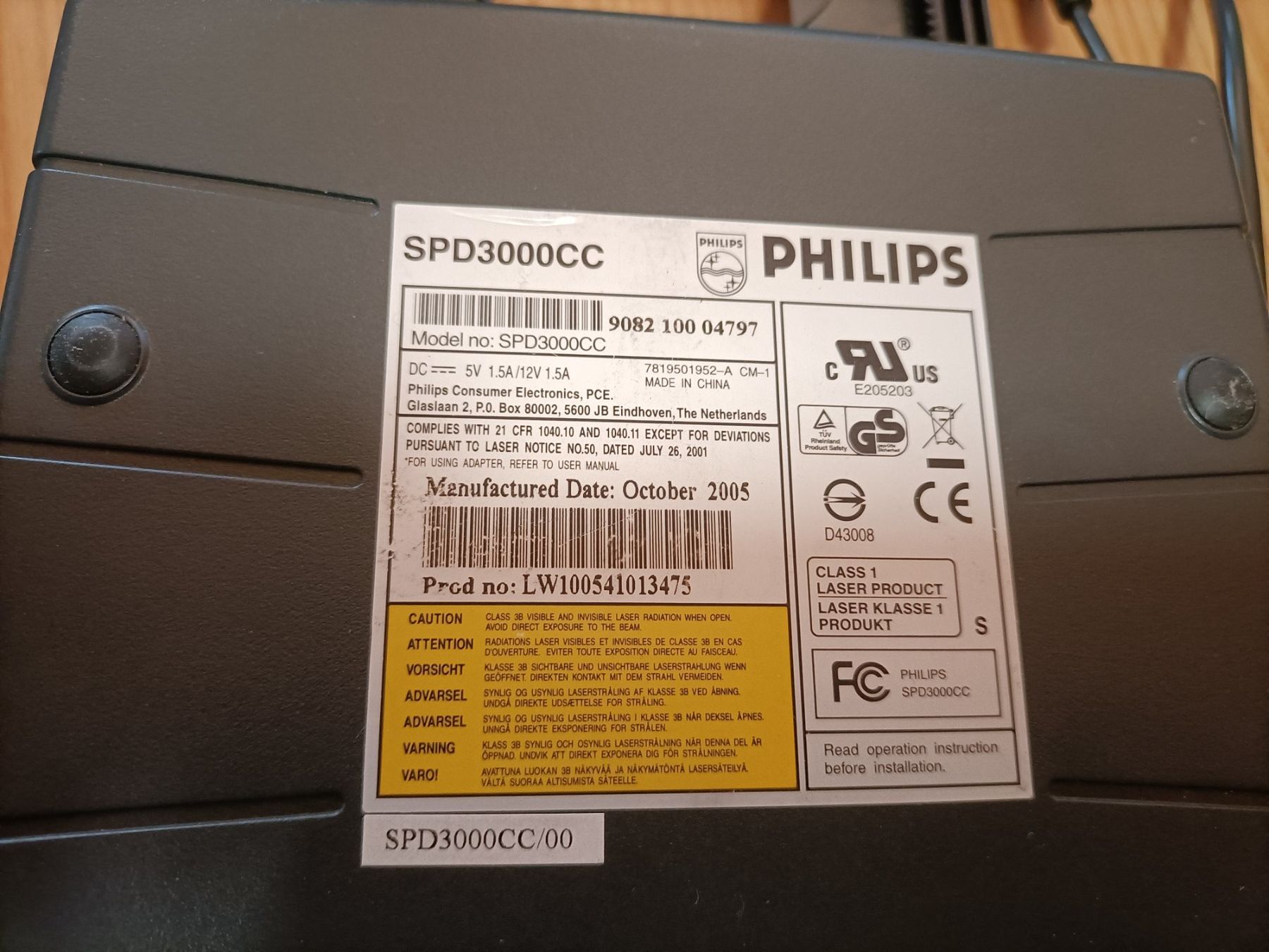Philips Lettore multimediale & Streamer: Philips SPD3000CC DVD Brenner - Gebraucht – Usato da Schöftland venduto da Snacketti7 6
