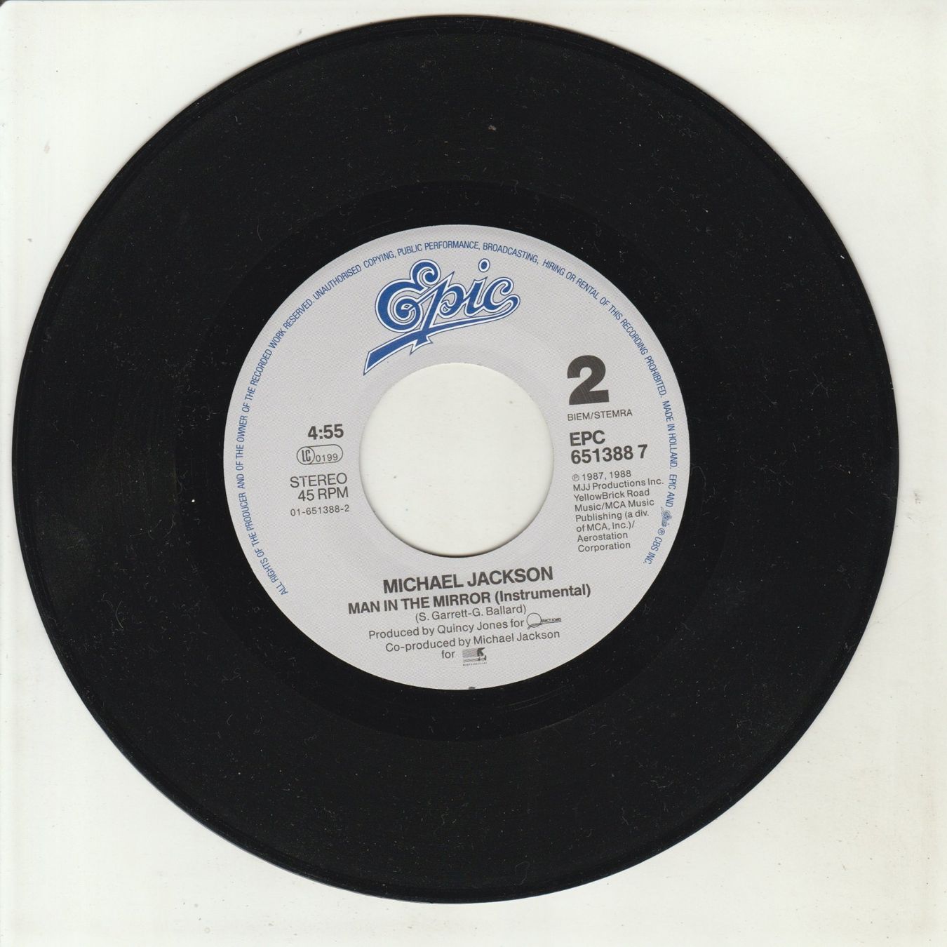Dischi in vinile: Michael Jackson - Man in the Mirror 7" Vinyl 1987 – Usato da Tübach venduto da JamesStone 3